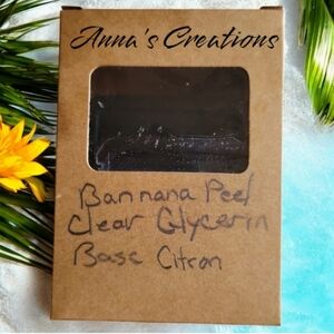 2 Handcrafted Anna's Creations Banana Peel  Glycerin Bar Soap Citron Lye Free